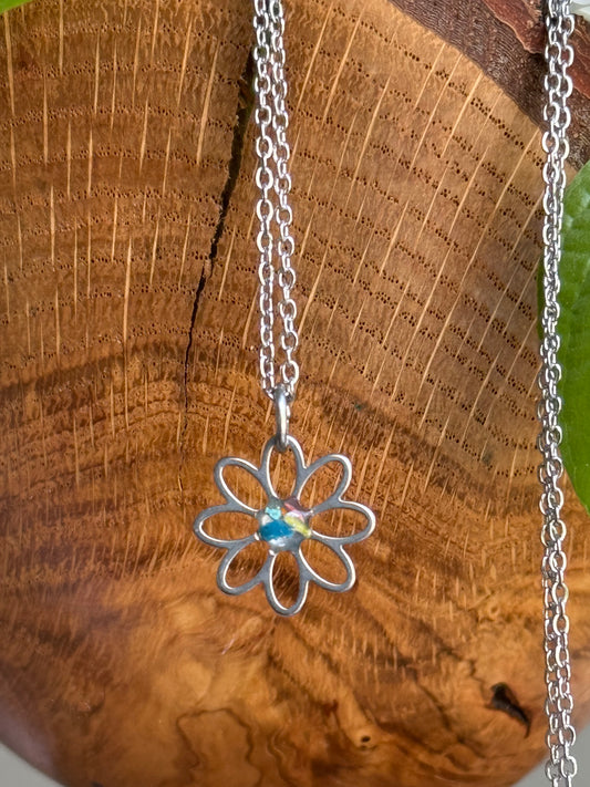 Open Flower Necklace (Turqouise)