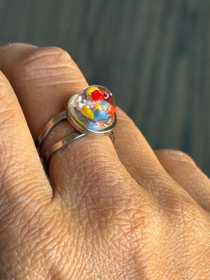 Bague Globe/Sphère Crayon Multicolore