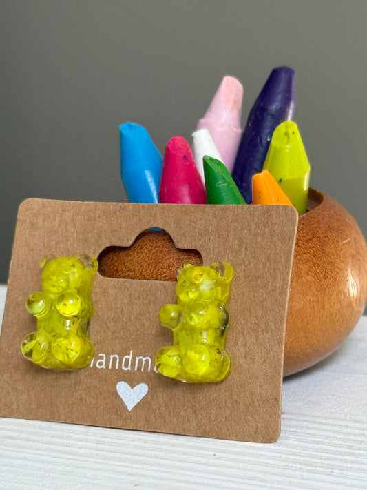 Crayon Gummy Bear Studs (Yellow)