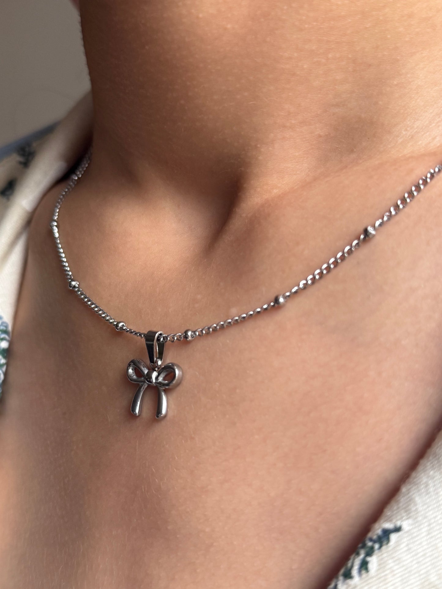 Stainless Steel Bow Pendant