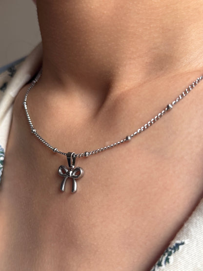 Stainless Steel Bow Pendant
