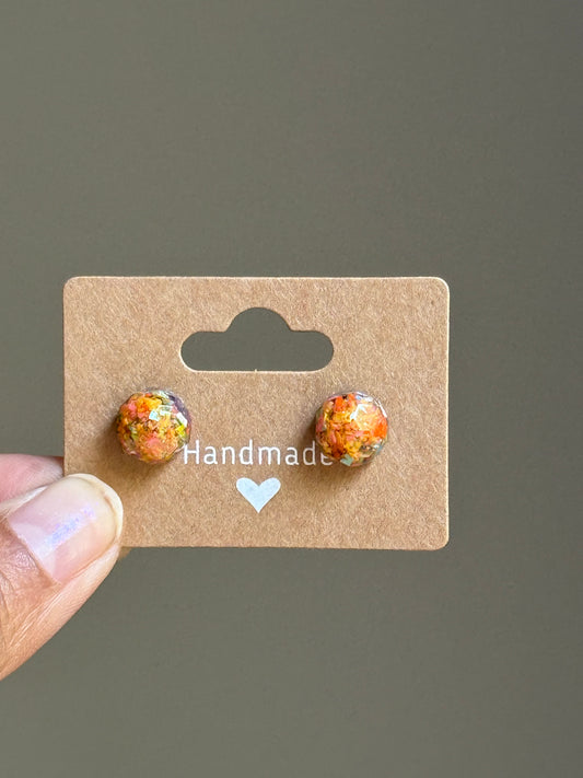 Small Round Crayonfetti Studs (Fall)