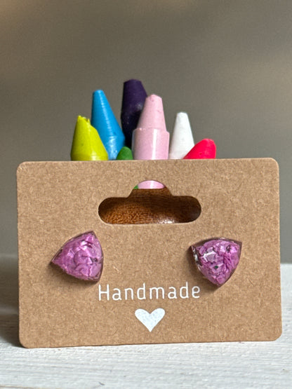 Small Triangle Studs (Orchid)