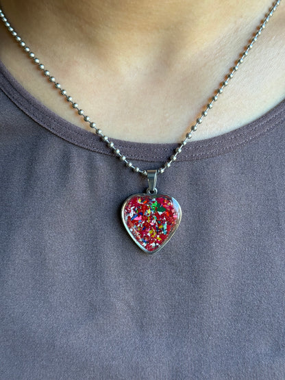 Medium Joy Heart Pendant (Ruby)