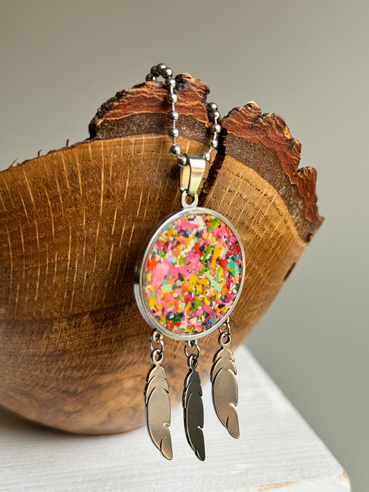 Pendentif Attrape-rêves - Rose Fluo