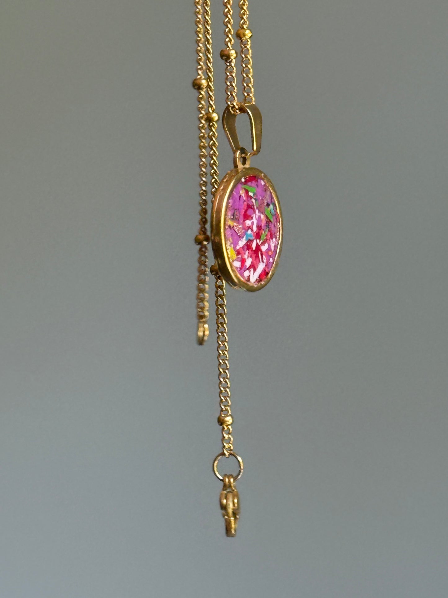 Orbis Gold Plated Pendant (Purples)