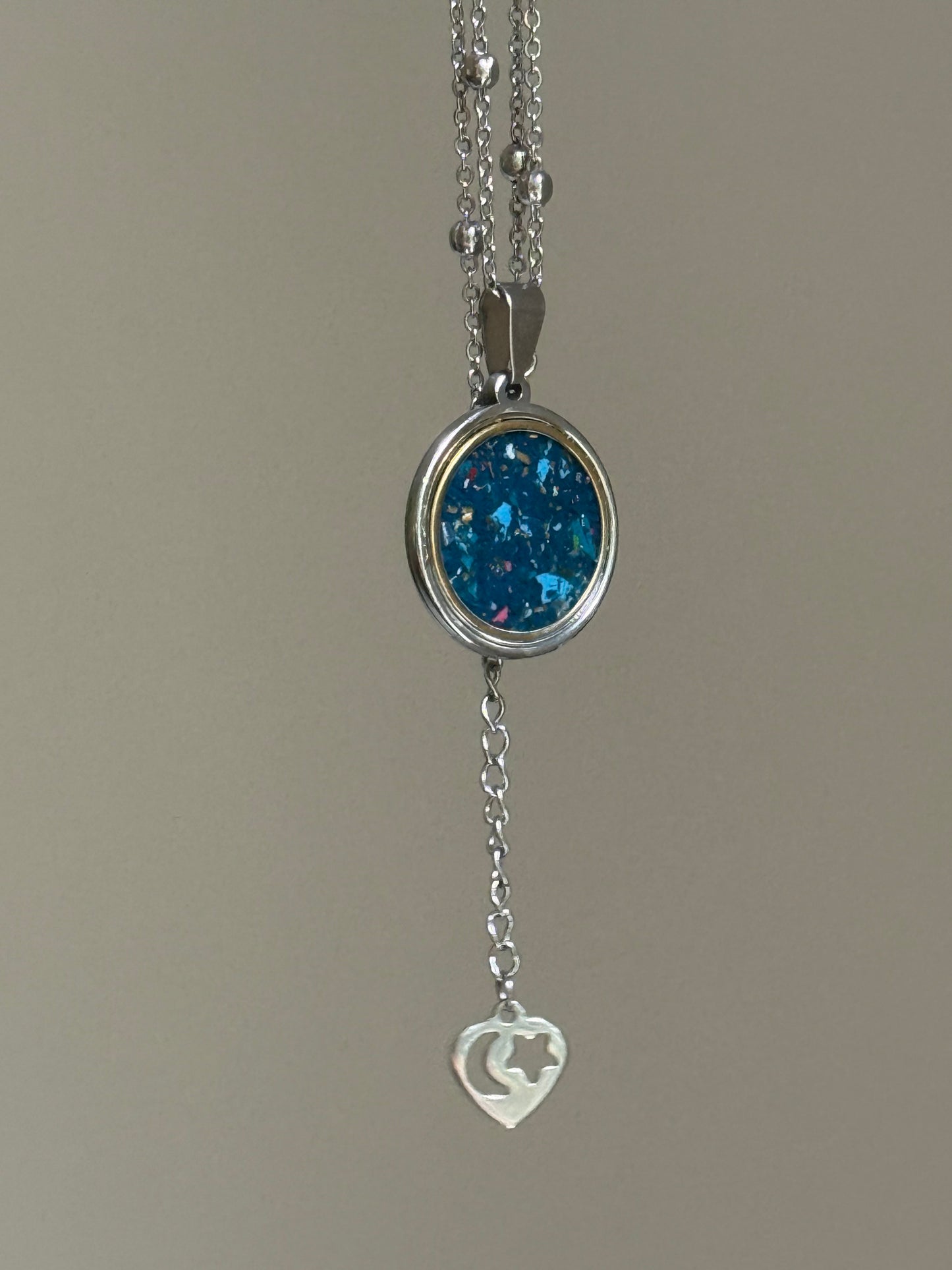 Ana Necklace (Marbled Navy)