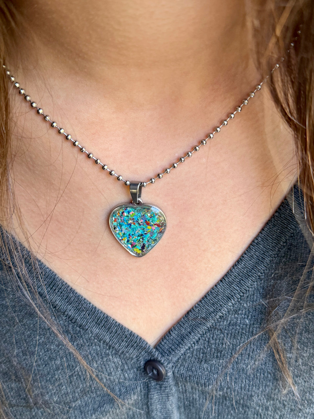 Into the Blue Heart Pendant