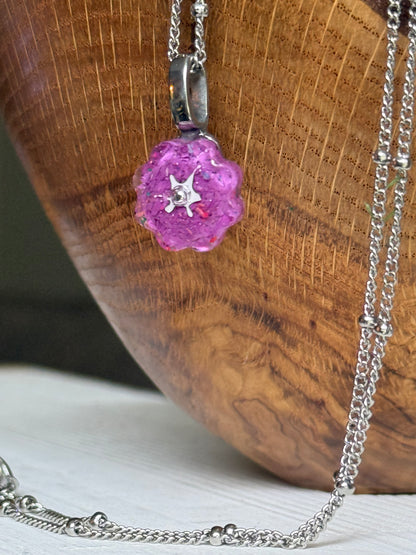 Crayon Bloom Pendant (Metallic Purples)