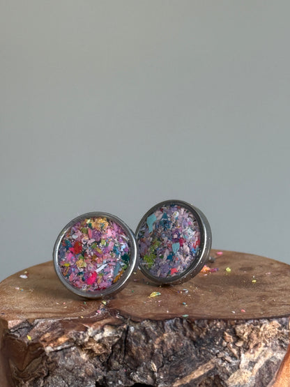Framed Round Studs (Pastel Mix)