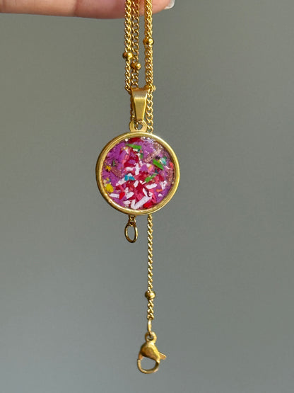 Orbis Gold Plated Pendant (Purples)