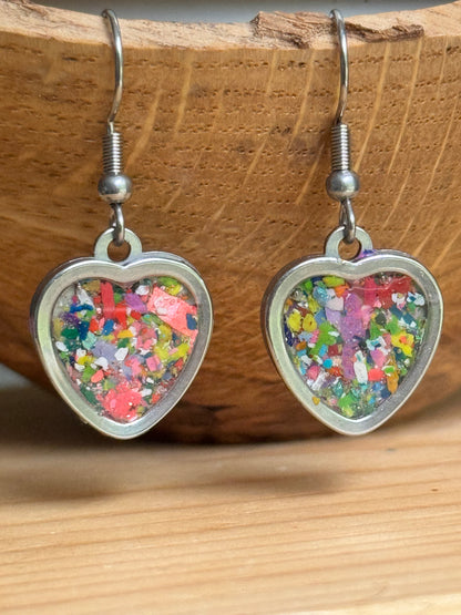 Multicolored Heart Earrings