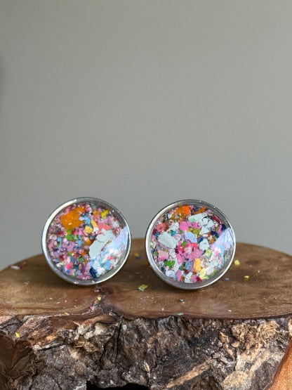 Framed Round Studs (Teal Mix)