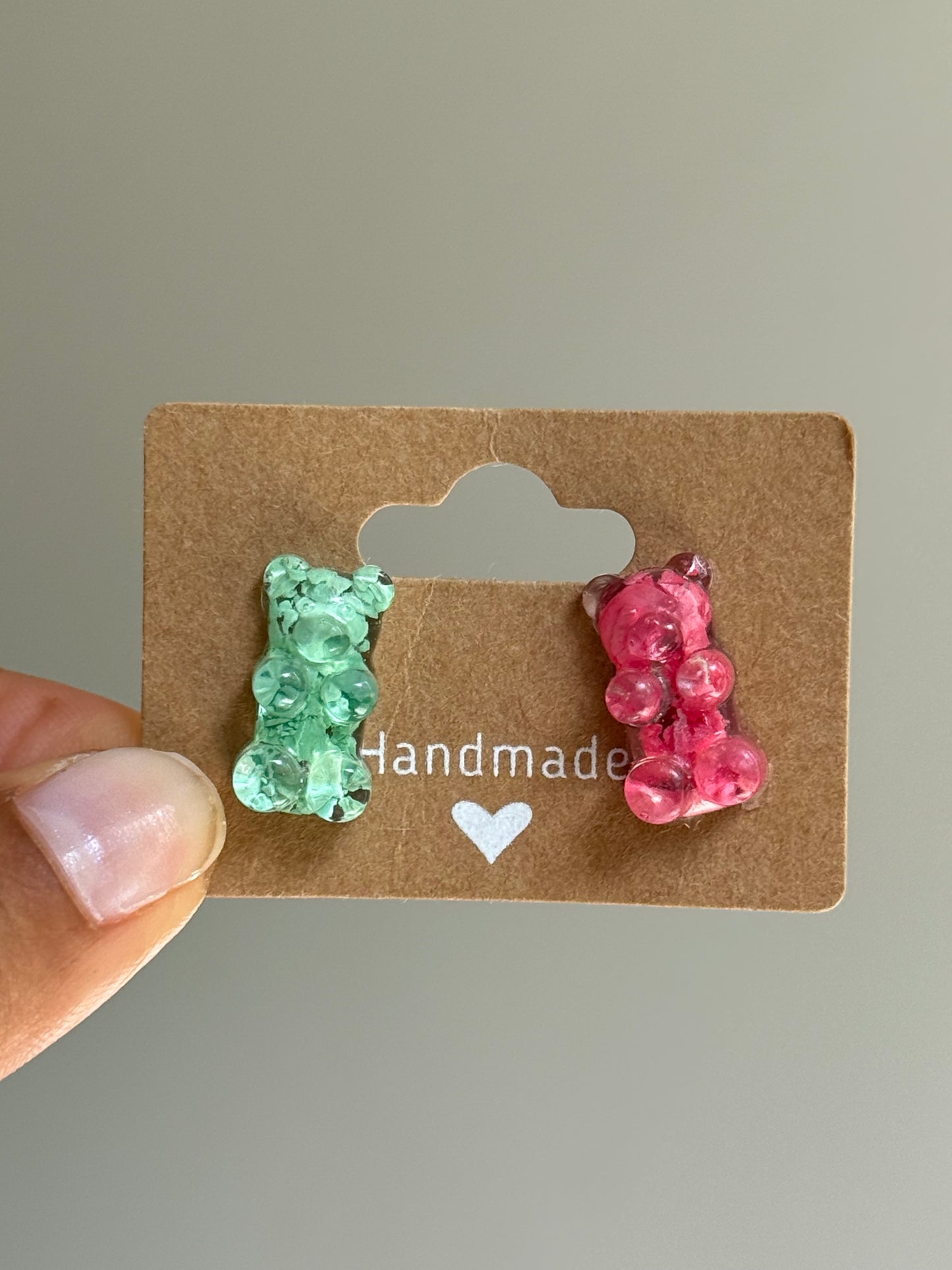 Mismatched Crayon Gummy Bear Studs