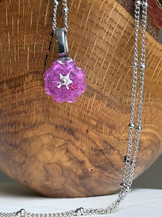 Crayon Bloom Pendant (Metallic Purples)