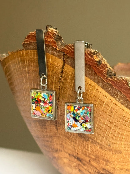 Luz Square Earrings (Multicolor)