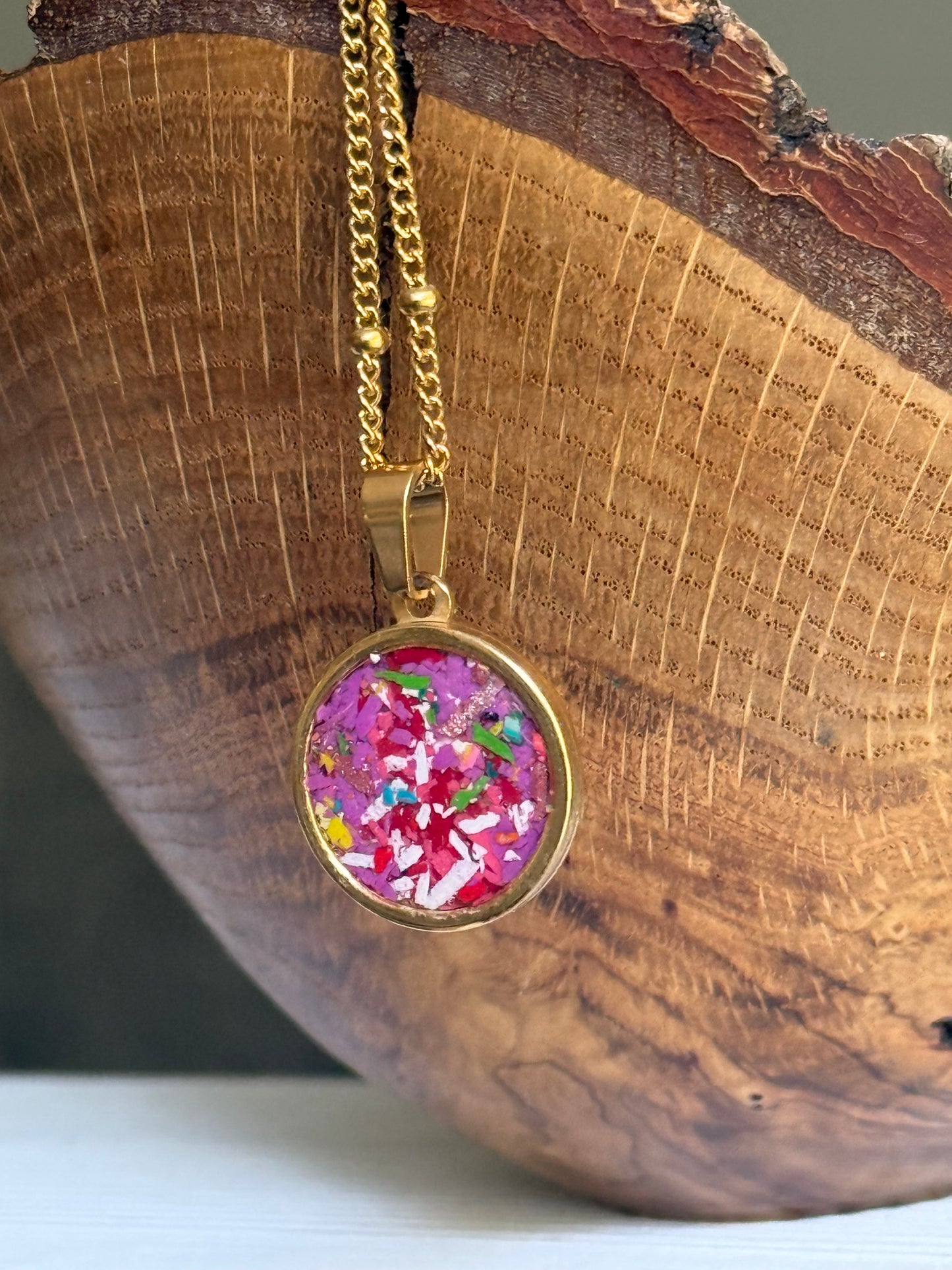 Orbis Gold Plated Pendant (Purples)