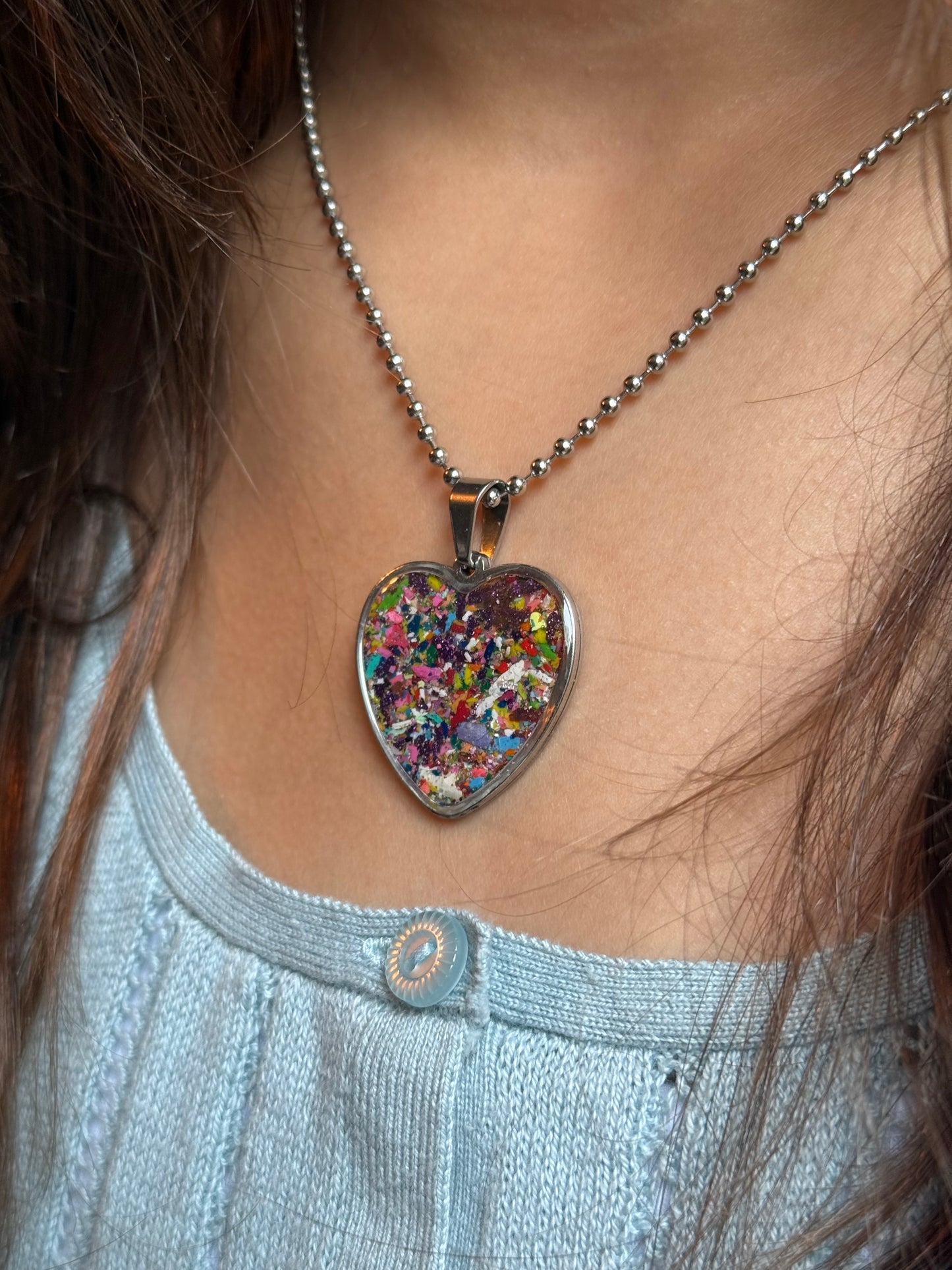 Hope Heart Pendant (Large - Metallic Purples)