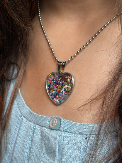 Hope Heart Pendant (Large - Metallic Purples)