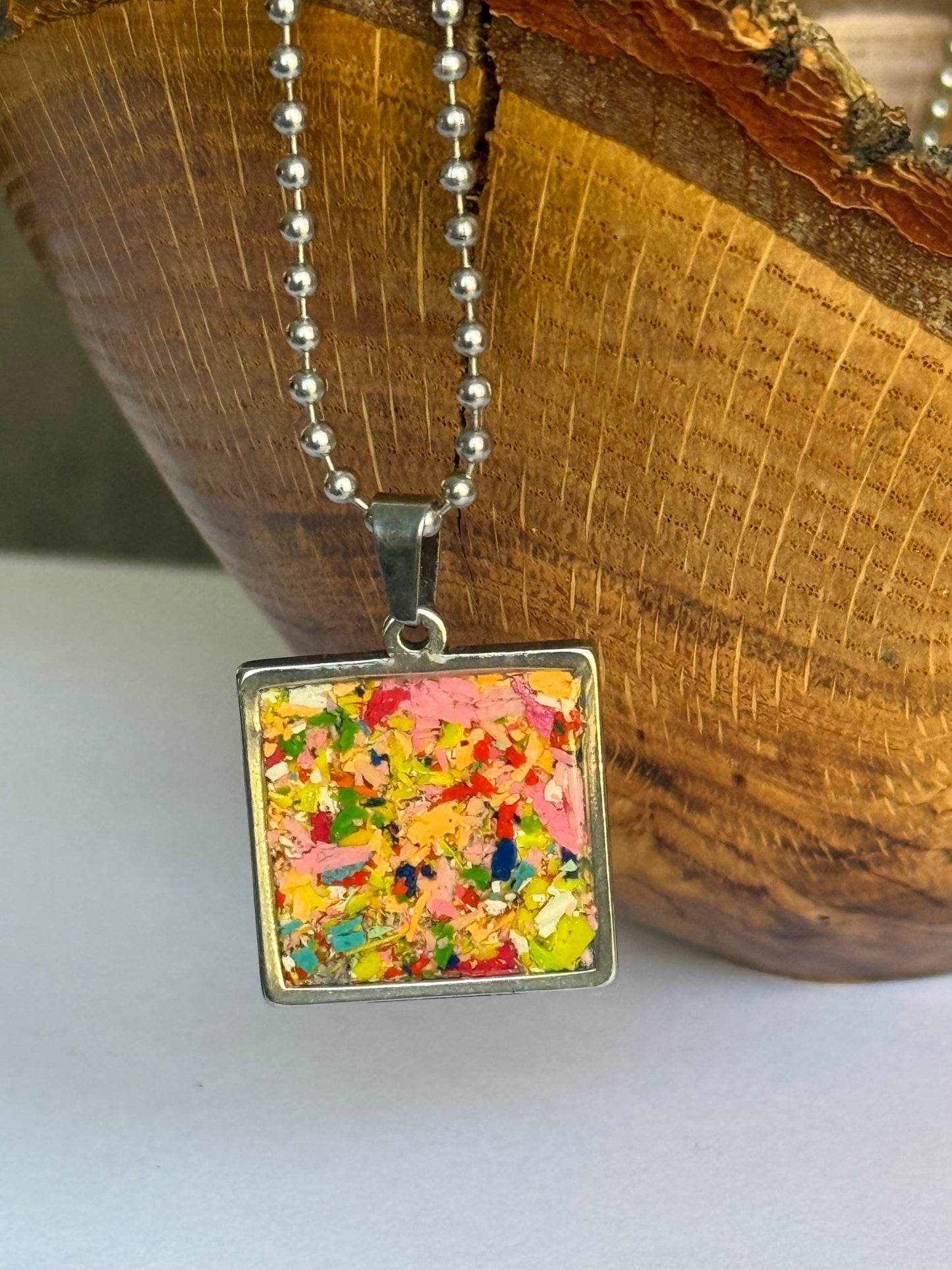Multicolor Square Pendant