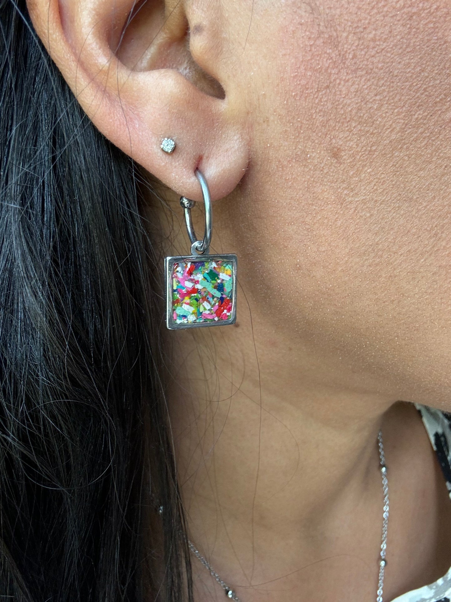 Multicolored Square Half Hoops