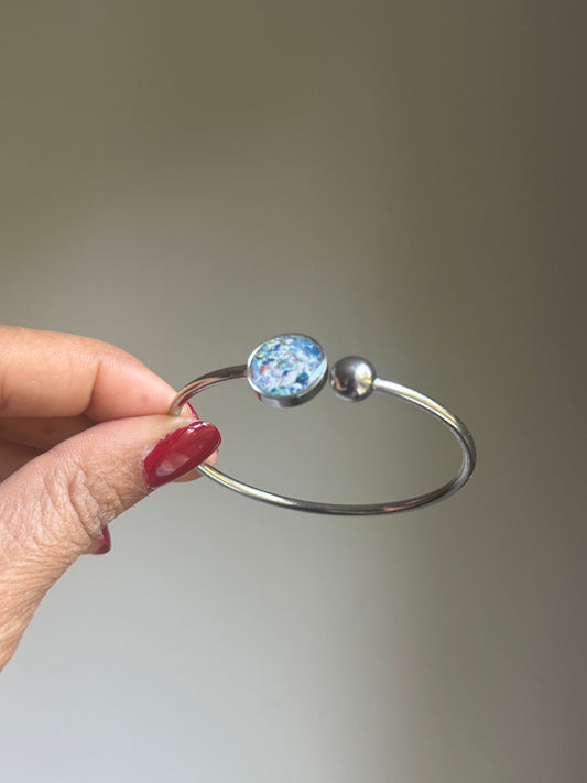 Freckled White (Flexible, Single Cuff Bracelet)