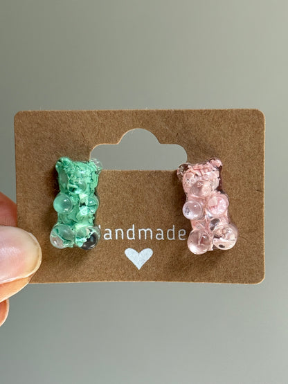 Mismatched Crayon Gummy Bear Studs