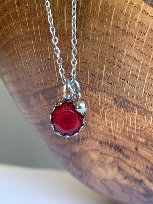 Veil Pendant - Garnet Birthstone