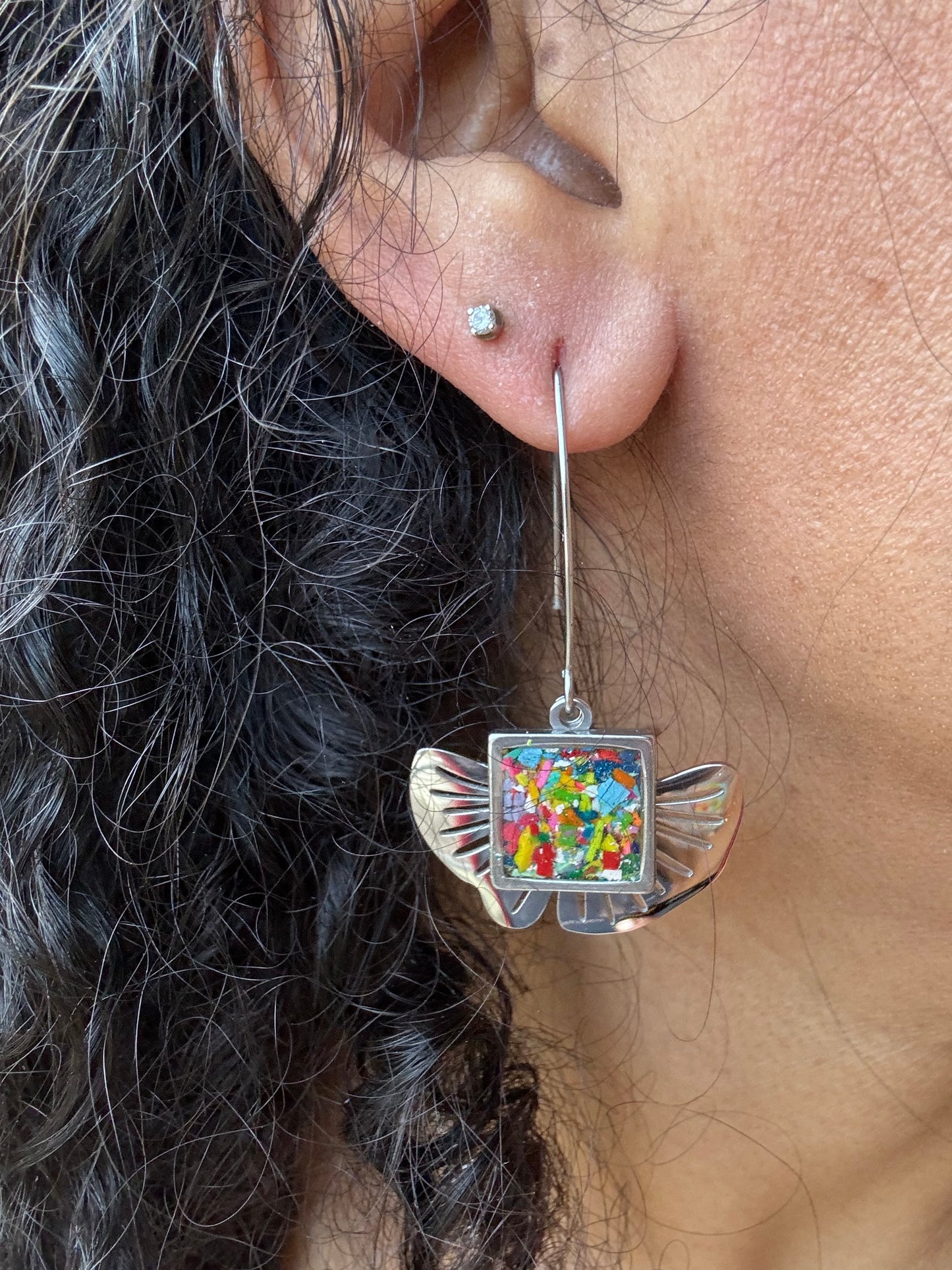 Multicolored Ginkgo Leaf Earrings