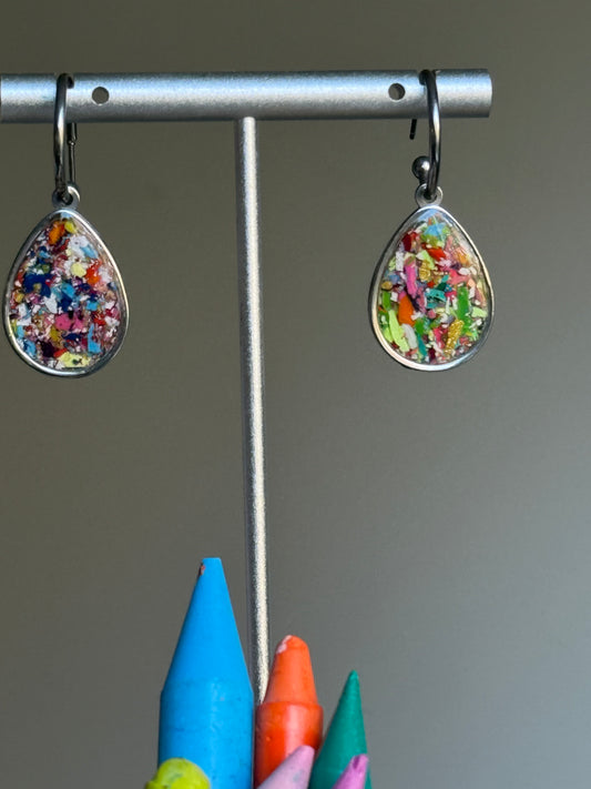 Multicolored Raindrop Half Hoops