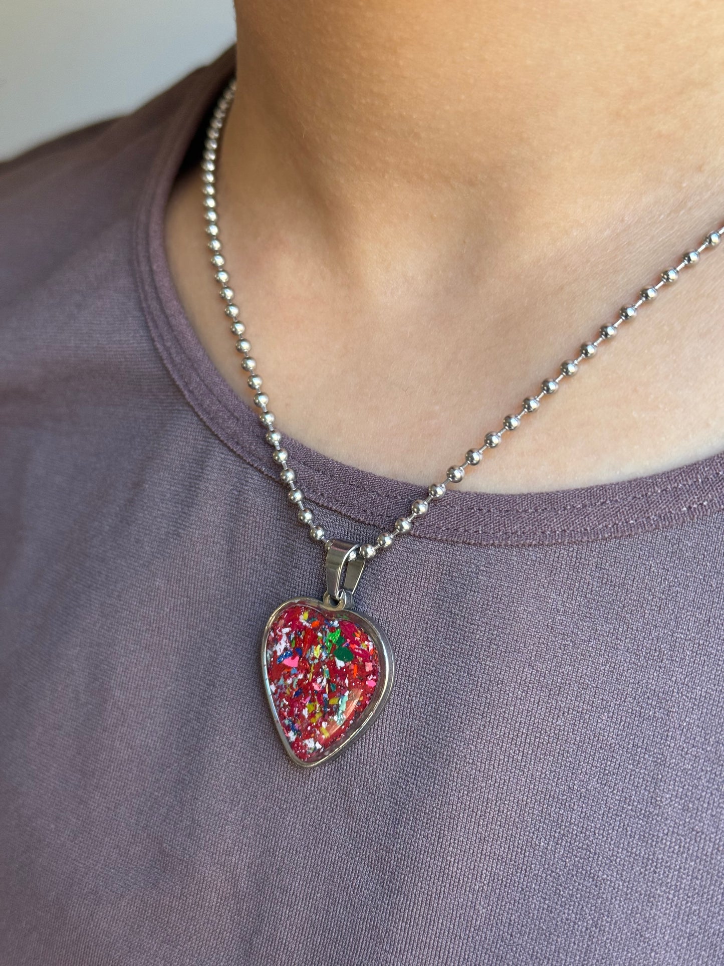Medium Joy Heart Pendant (Ruby)