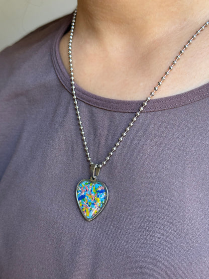 Medium Joy Heart Pendant (Skyline)