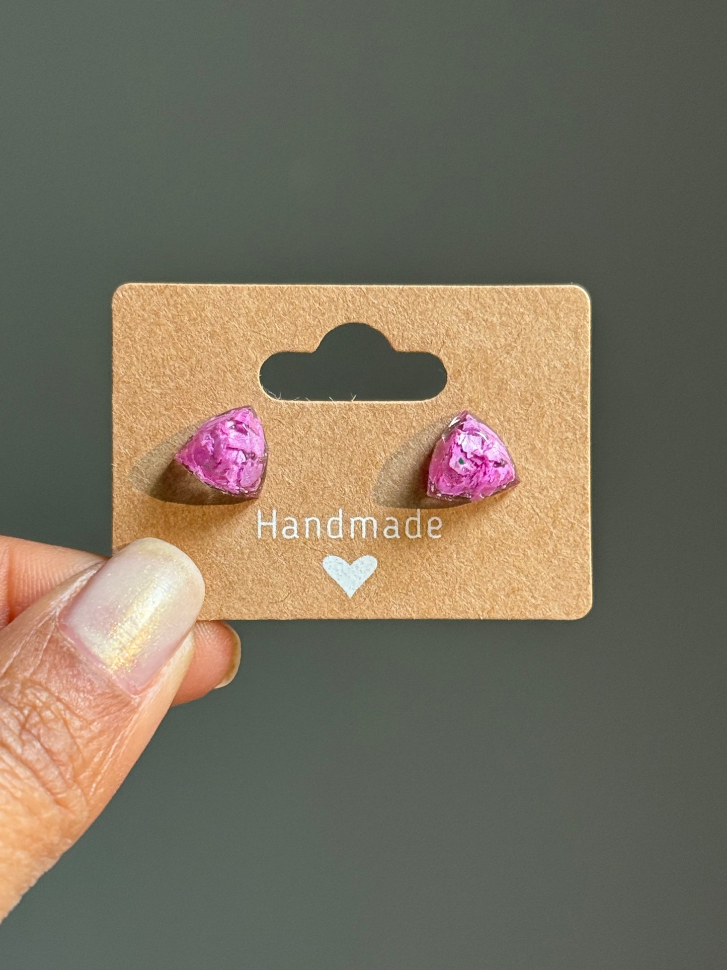 Small Triangle Studs (Orchid)