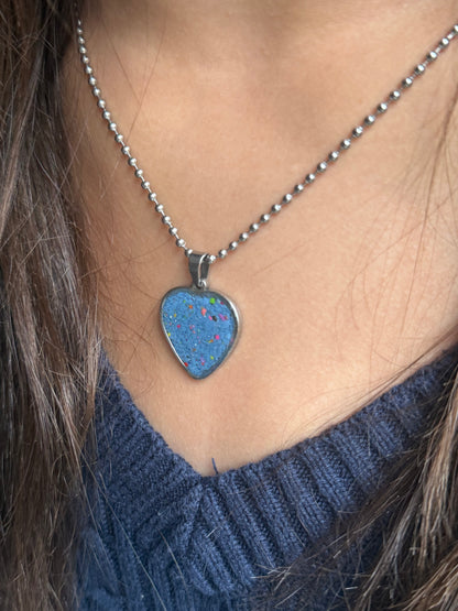 Freckled Heart Pendant (Periwinkle)