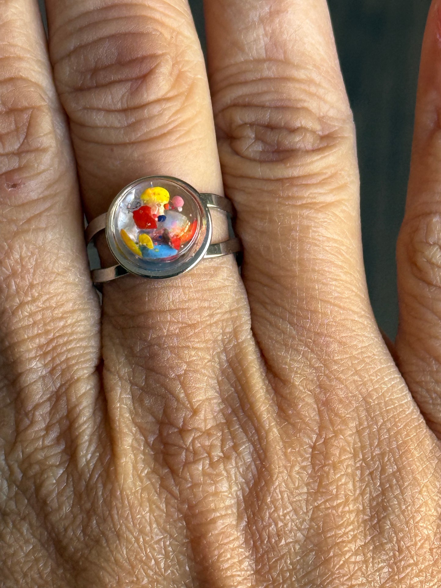 Bague Globe/Sphère Crayon Multicolore