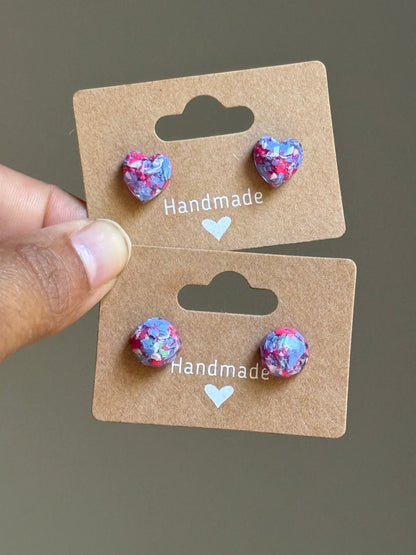 Small Round Crayonfetti Studs (Lavender Dream)
