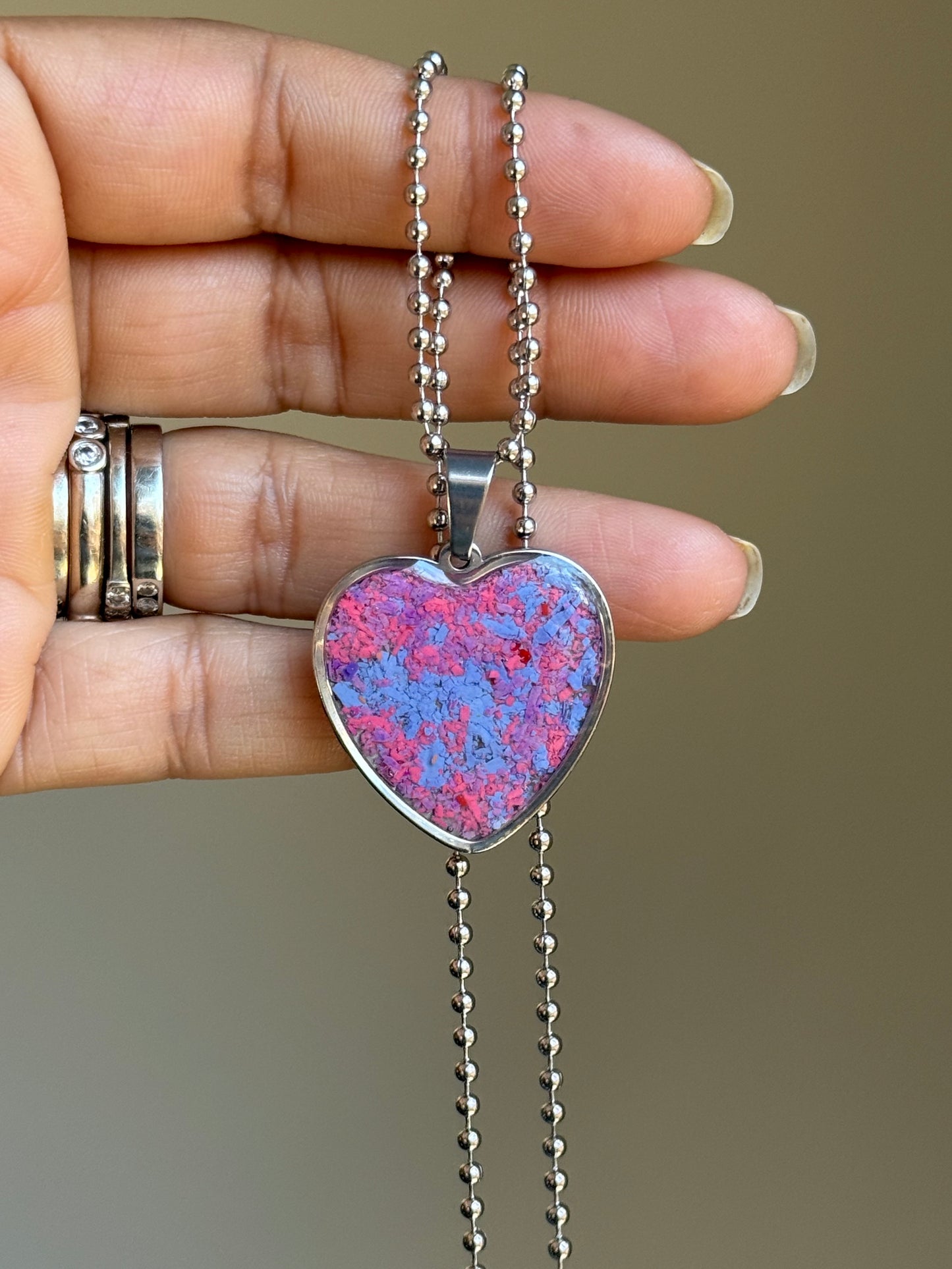 Large Joy Heart Pendant (Sugar)