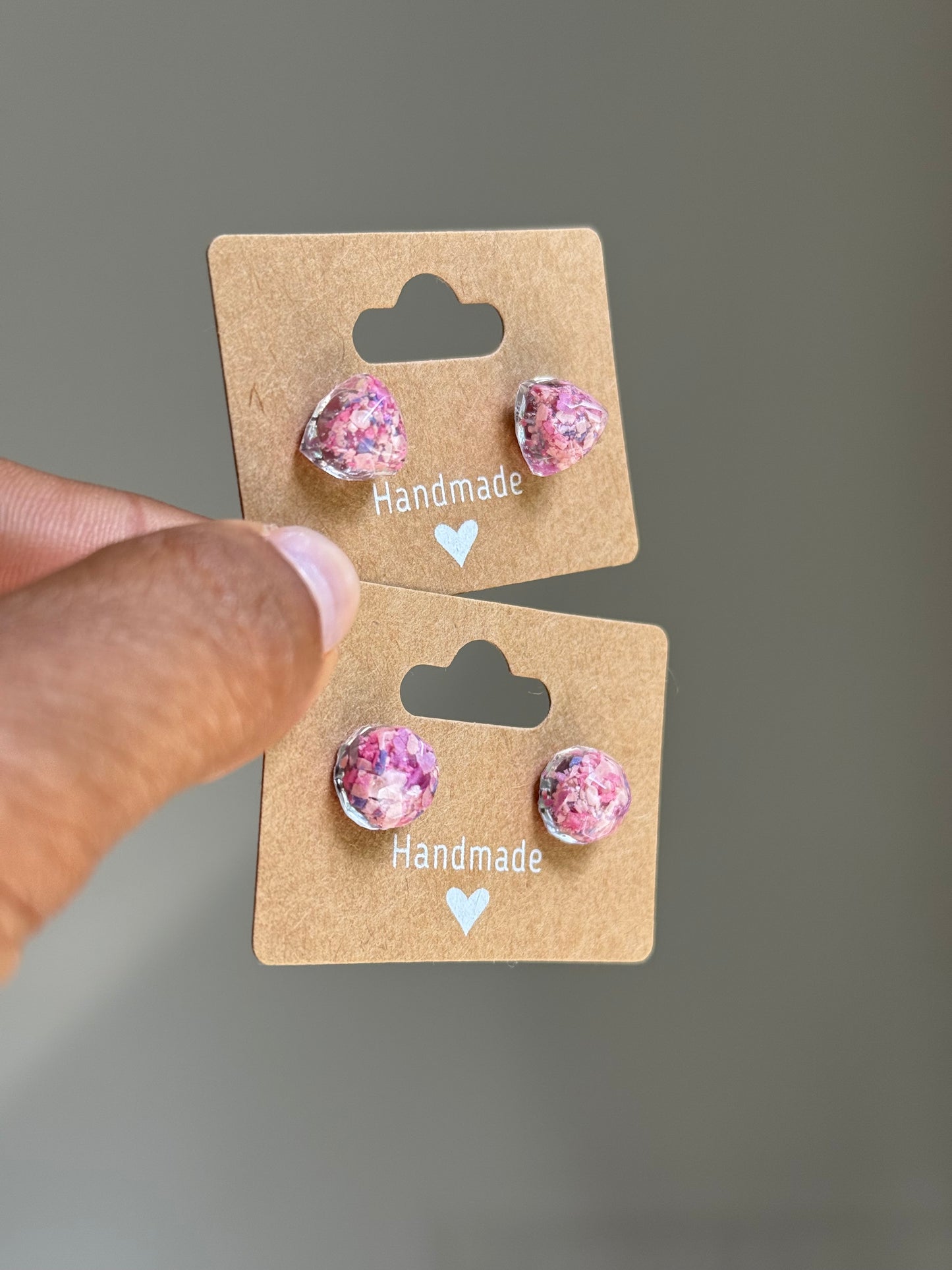 Small triangle Studs (pale purples)