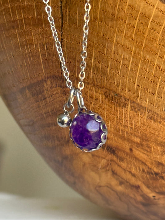 Veil Pendant - Amethyst Birthstone