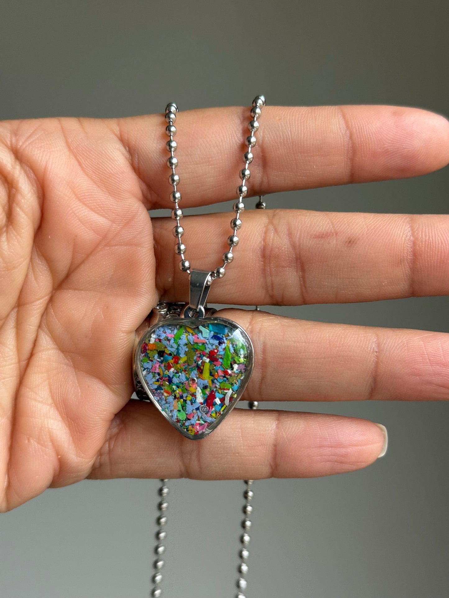 Medium Joy Heart Pendant (Skyline)