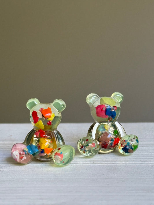 Crayon Bear Push Pin (Neon Green)