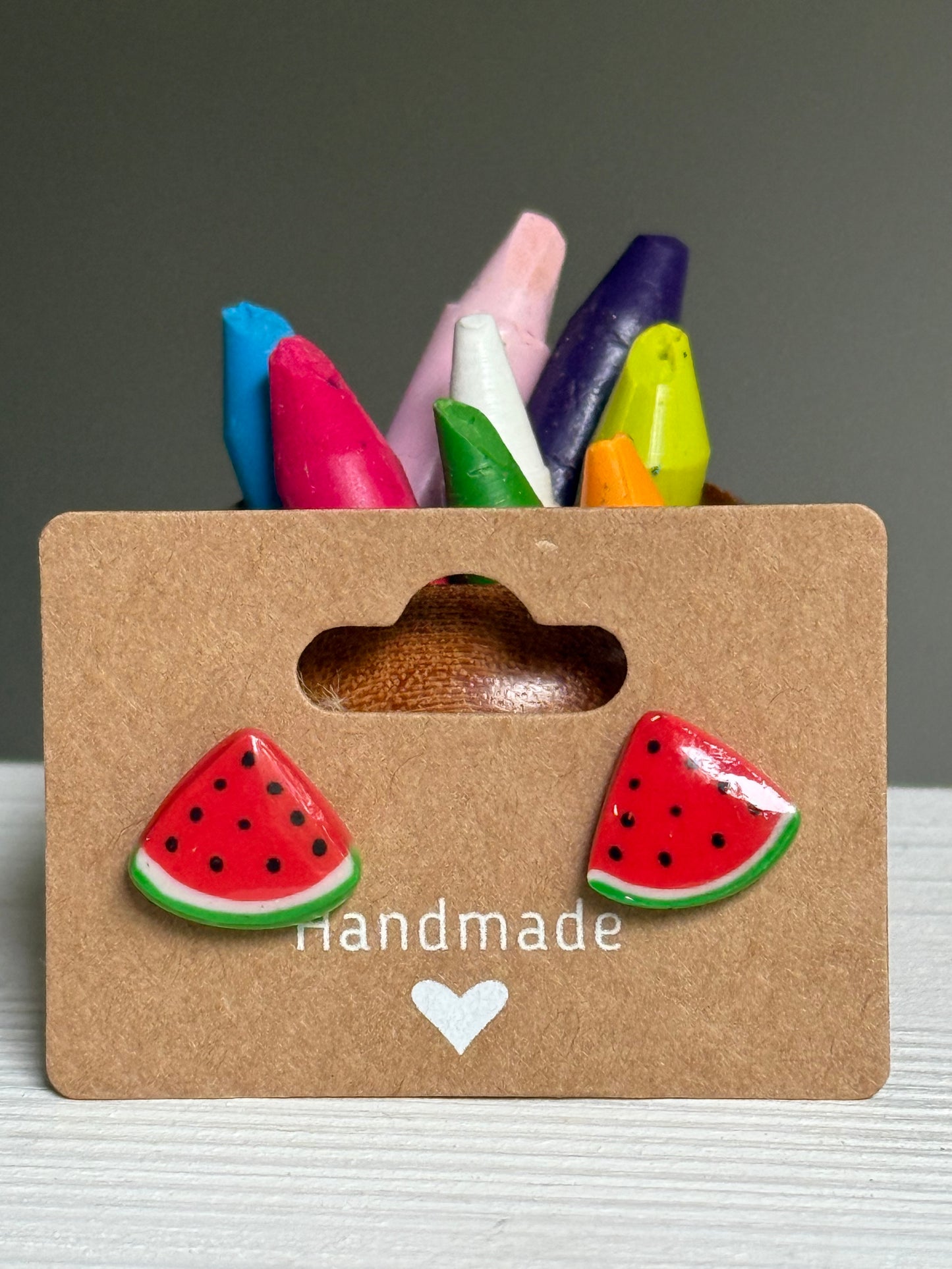 Watermelon Eraser Studs