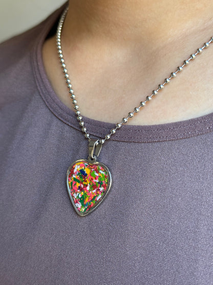 Medium Joy Heart Pendant (Firecracker)