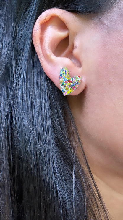 Resin Heart Studs (Lg)