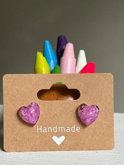 Small Heart Studs (Orchid)