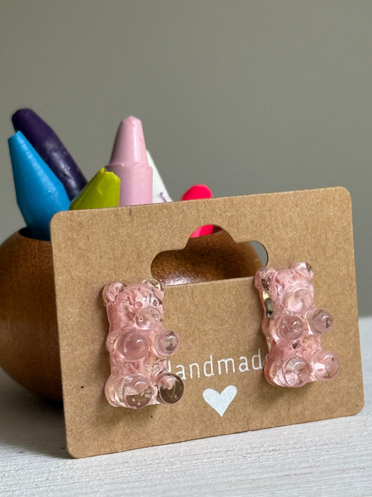 Crayon Gummy Bear Studs (Light Pink)