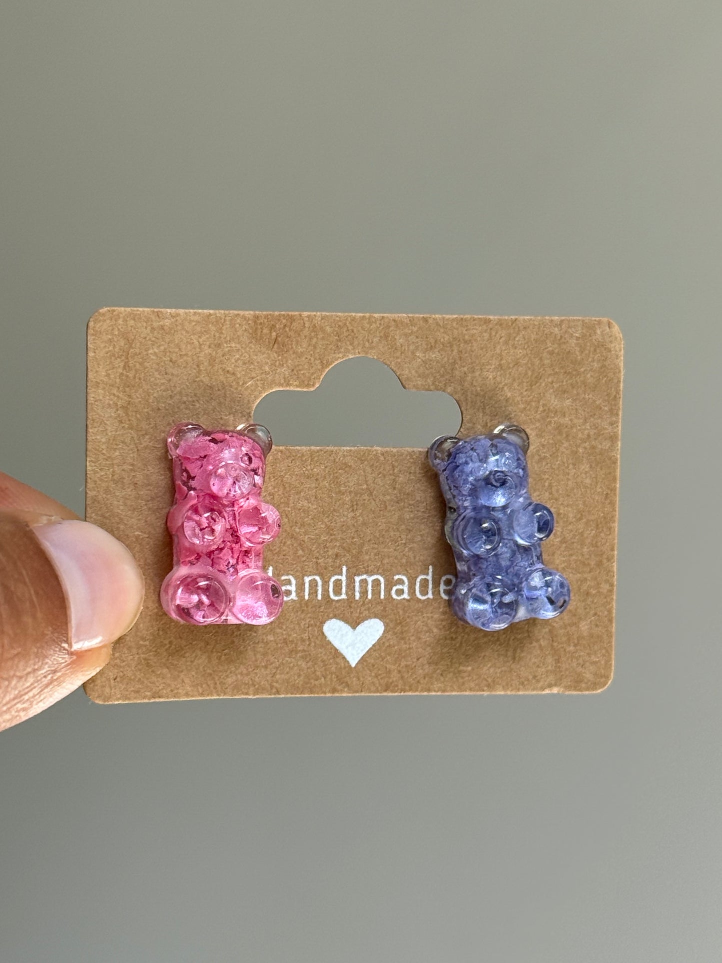 Mismatched Crayon Gummy Bear Studs