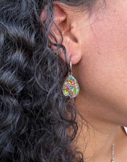 Multicolored Raindrop Half Hoops