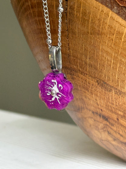 Crayon Bloom Pendant (Neon Purple)