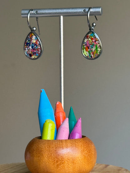 Multicolored Raindrop Half Hoops